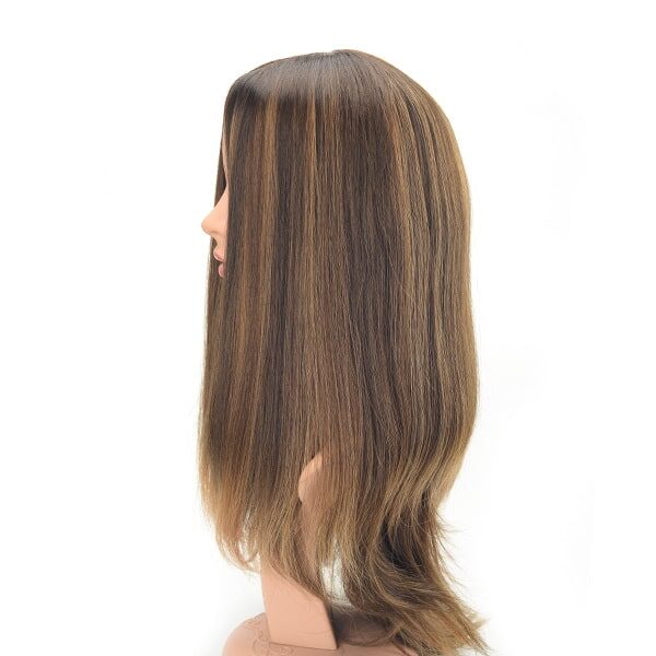 Long layer Long hair natural straight European hair Jewish wig (6)