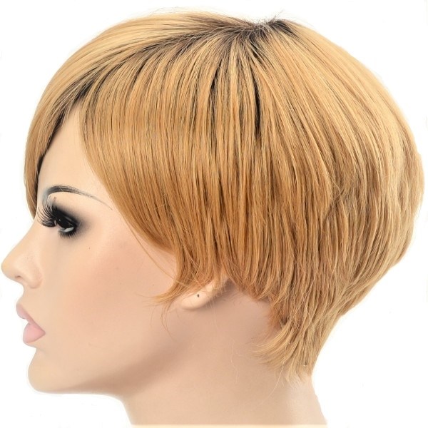 honey blonde synthetic short bob wig