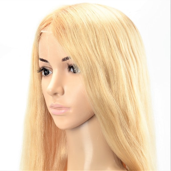 Ladies custom real human hair silk top and lace wig