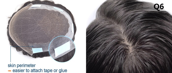 Q6 Med Light Density French Lace Men's Toupee