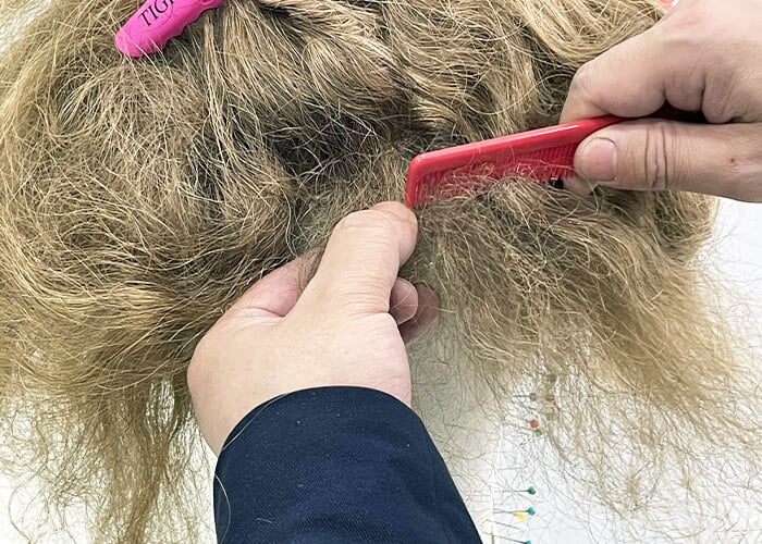 Detangle a Matted Human Hair Wig-step1-brus-hair